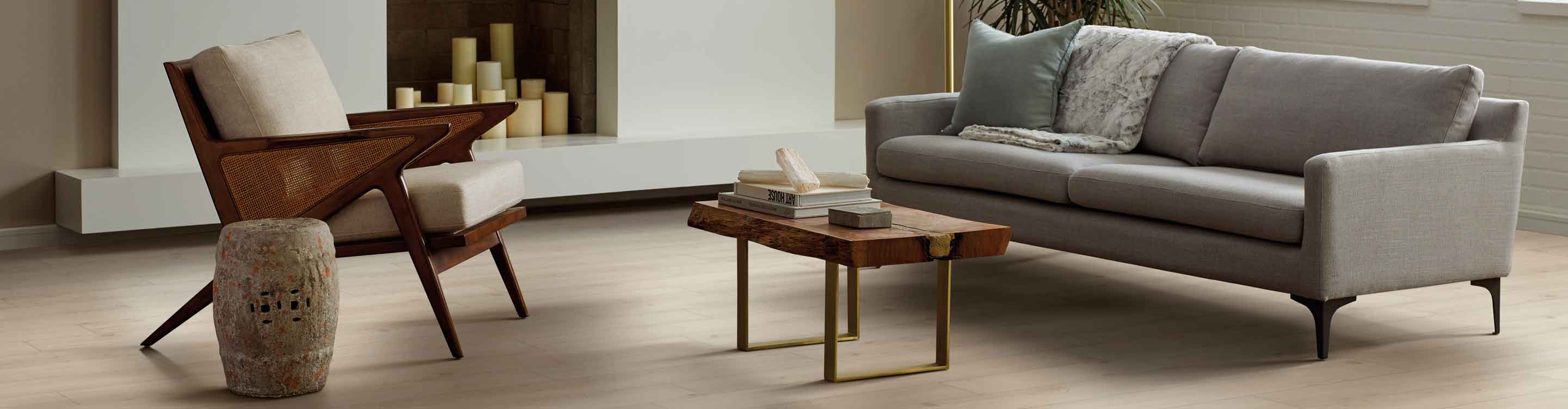 woodlook vinyl flooring in living room